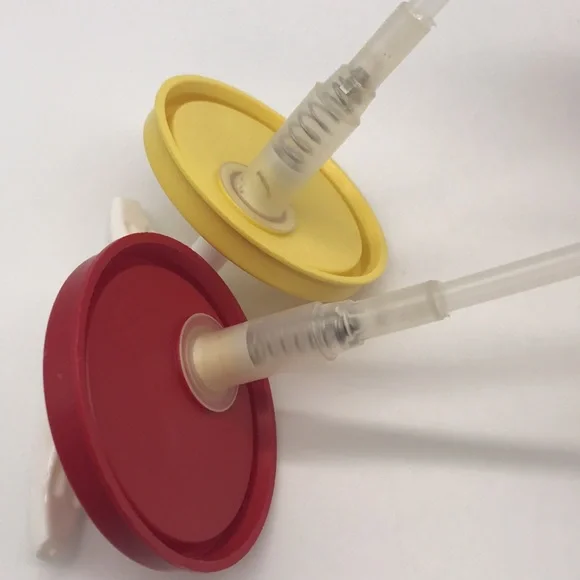 Tupperware Ketchup Mustard Dispensers Vintage USA made Yellow Red - Picture 9 of 14